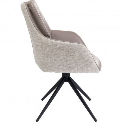 Swivel chair with armrests Amira grey Kare Design