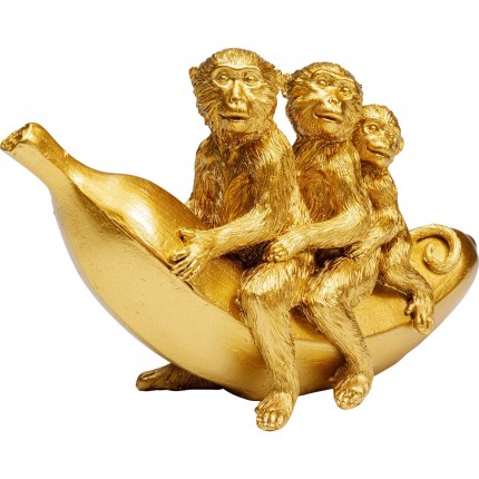 Woonaccessoires trio gouden apen banaan Kare Design