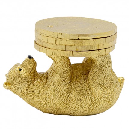 Deco gold bear 4 coasters Kare Design