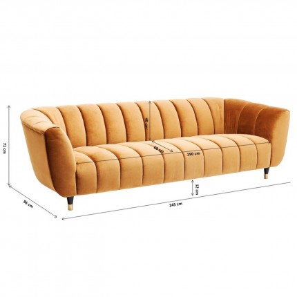 Sofa Spectra 3-Zits fluweel bruin Kare Design