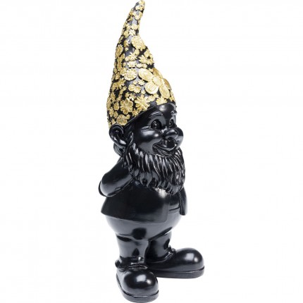 Deco gnome standing 30cm black gold Kare Design