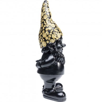 Deco gnome standing 30cm black gold Kare Design