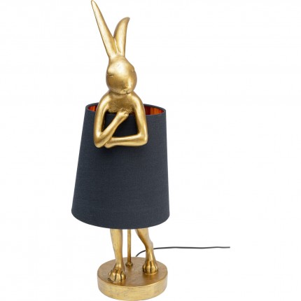 Tafellamp Animal konijn 68cm goud en zwart Kare Design