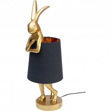 Table Lamp Animal rabbit 68cm gold and black Kare Design