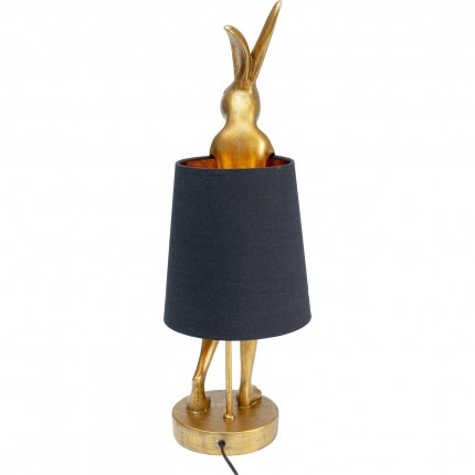 Tafellamp Animal konijn 68cm goud en zwart Kare Design