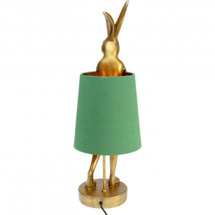 Tafellamp Animal konijn 68cm goud en groen Kare Design