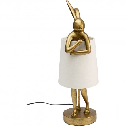 Table Lamp Animal rabbit 50cm gold and beige Kare Design