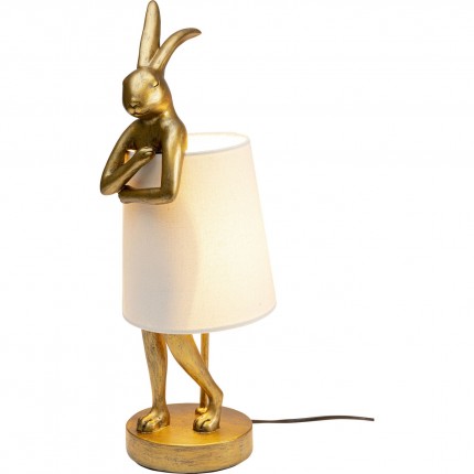 Table Lamp Animal rabbit 50cm gold and beige Kare Design