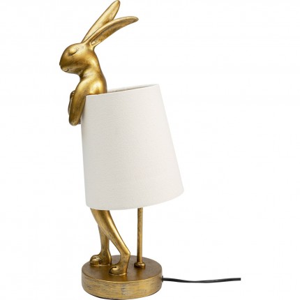 Table Lamp Animal rabbit 50cm gold and beige Kare Design