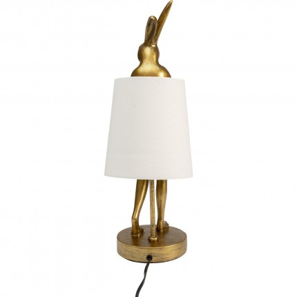 Table Lamp Animal rabbit 50cm gold and beige Kare Design