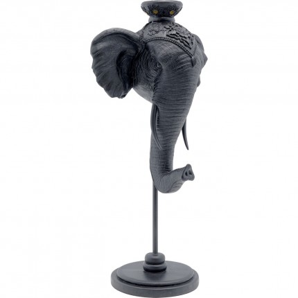 Candle Holder Elephant Head Black 49cm Kare Design