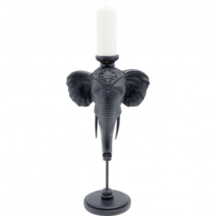 Candle Holder Elephant Head Black 49cm Kare Design