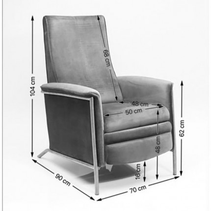 Fauteuil relax Lazy grijs  Kare Design