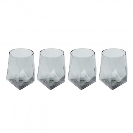 Waterglazen Diamond Smoke (4/set) Kare Design