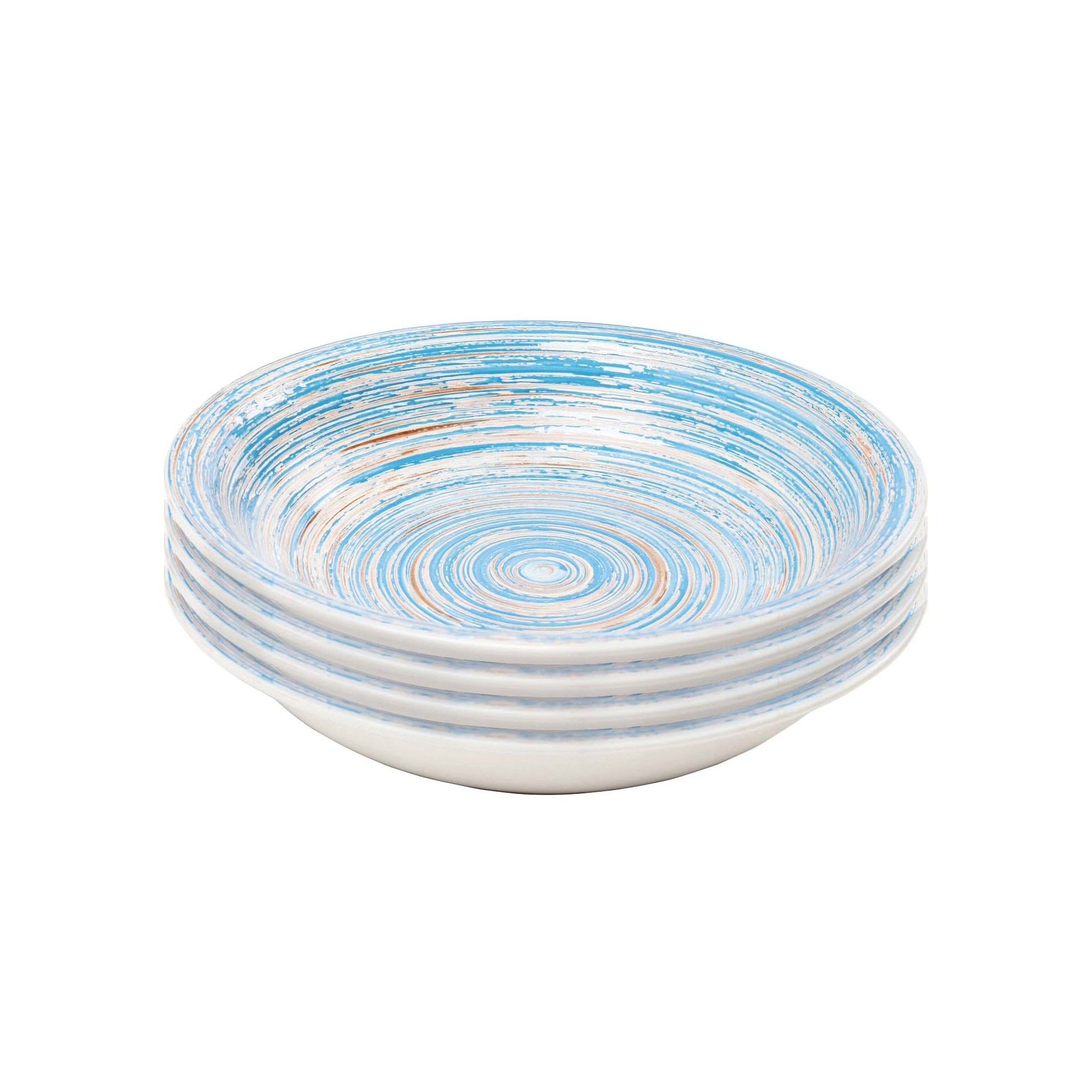 Assiettes creuses Swirl Blue 21cm set de 4 Kare Design