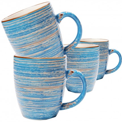 Mokken Swirl Blauw (4/Set) Kare Design