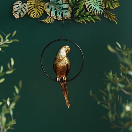 Deco swinging gold parrot Kare Design