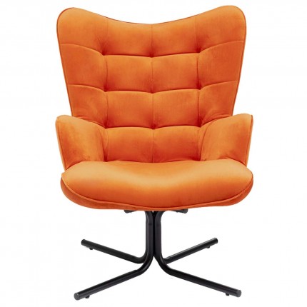 Draaifauteuil Oscar fluweel oranje Kare Design