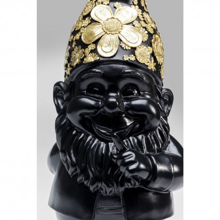 Deco gnome standing 45cm black gold Kare Design