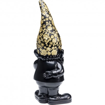 Deco gnome standing 45cm black gold Kare Design