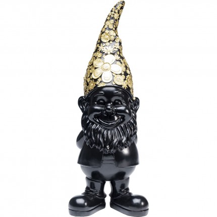 Deco gnome standing 61cm black gold Kare Design