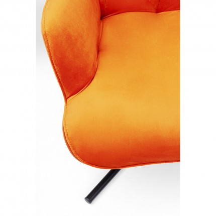 Draaifauteuil Oscar fluweel oranje Kare Design