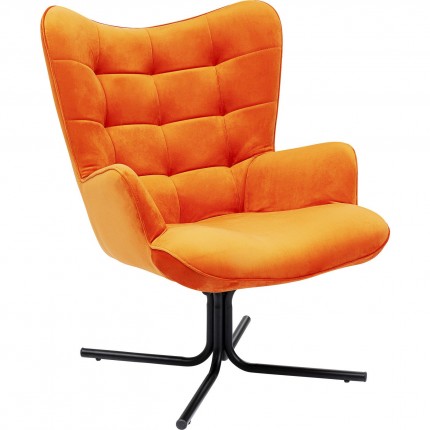 Draaifauteuil Oscar fluweel oranje Kare Design