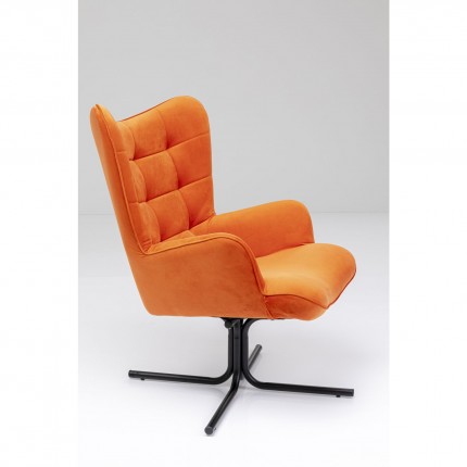 Draaifauteuil Oscar fluweel oranje Kare Design