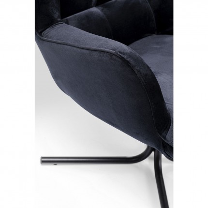 Draaifauteuil Oscar fluweel zwart Kare Design