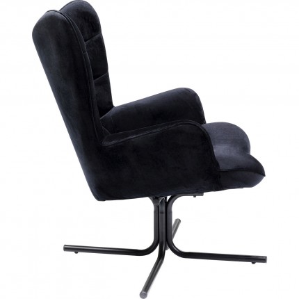 Draaifauteuil Oscar fluweel zwart Kare Design