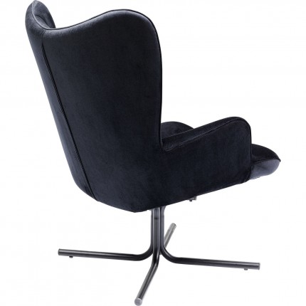 Swivel Armchair Oscar Velvet Black Kare Design