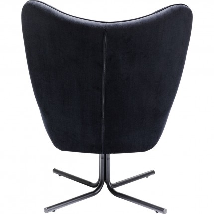 Draaifauteuil Oscar fluweel zwart Kare Design