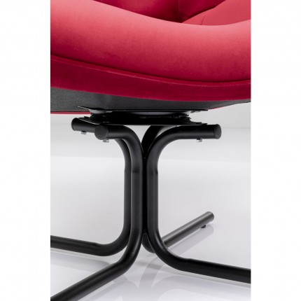 Draaifauteuil Oscar fluweel rood Kare Design