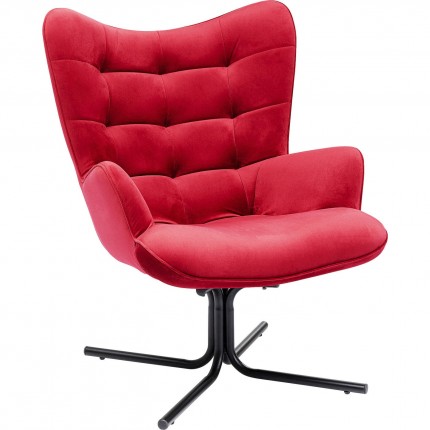 Draaifauteuil Oscar fluweel rood Kare Design