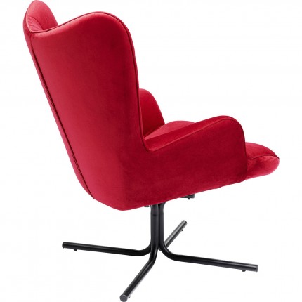 Draaifauteuil Oscar fluweel rood Kare Design