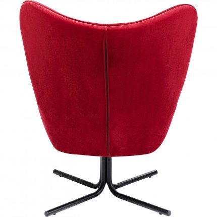 Draaifauteuil Oscar fluweel rood Kare Design