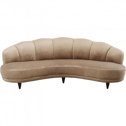 Sofa Dschinn 3-Zits fluweel taupe Kare Design