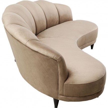 Sofa Dschinn 3-Zits fluweel taupe Kare Design