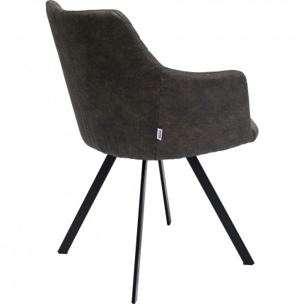 Chair with armrests Coco Anthracite Kare Design