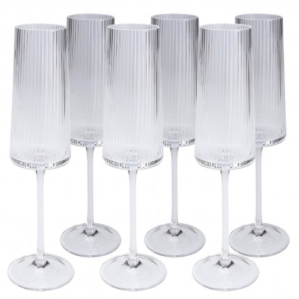 Champagne Glass Riffle (6/Set) Kare Design