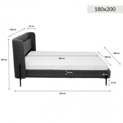 Bed Tivoli grey Kare Design