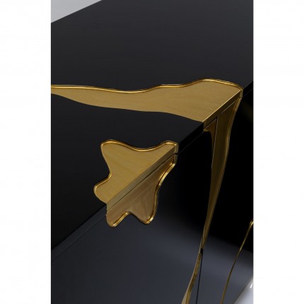 Dressoir Cracked zwart en goud Kare Design