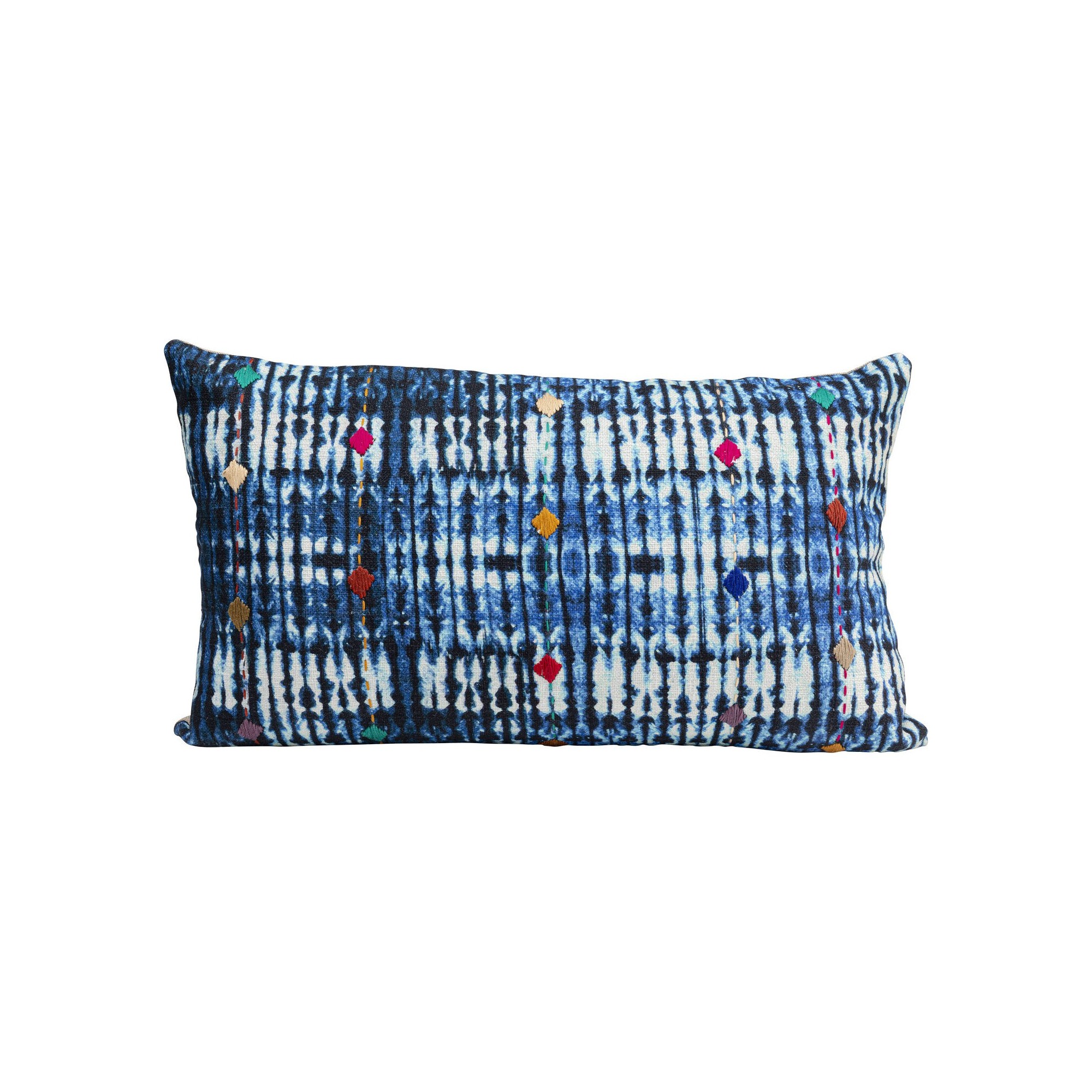 Coussin Desna Patchwork bleu 60x35cm