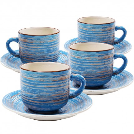 Coffee Mug Swirl blue (4/Set) Kare Design