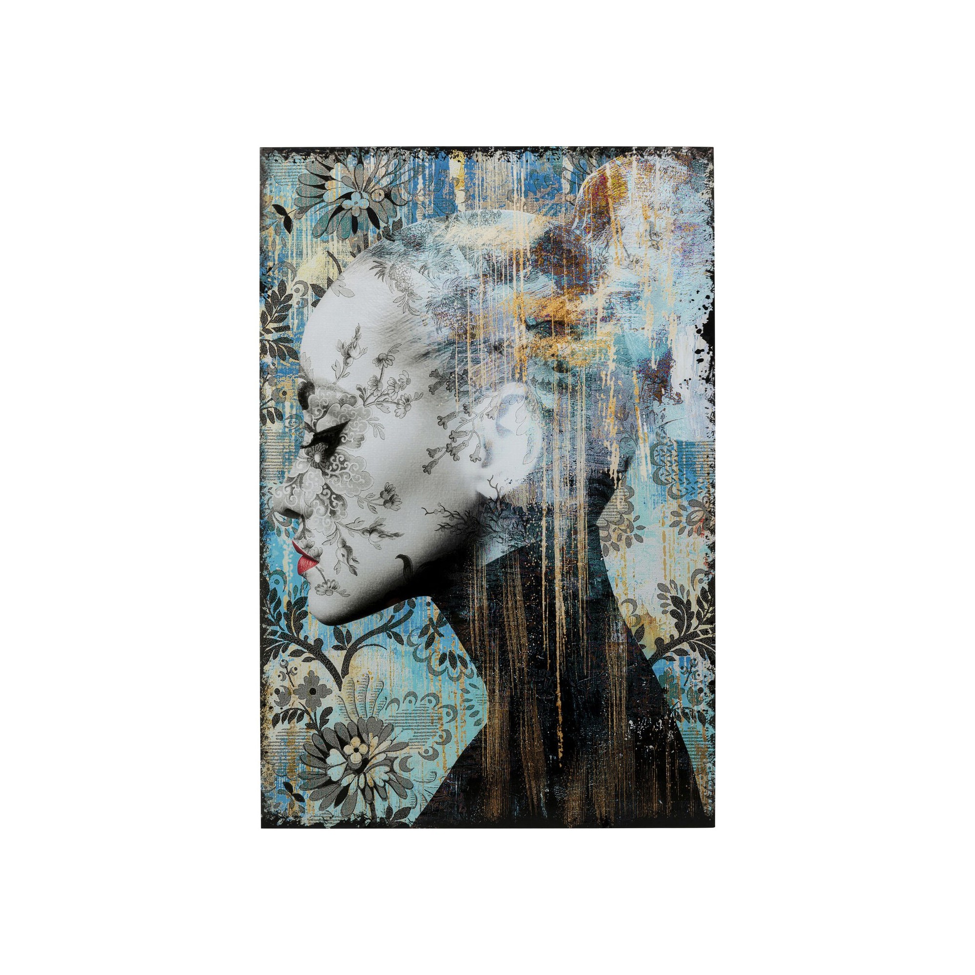 Tableau en verre Lady Flower 100x150cm