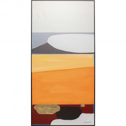 Schilderij Abstract Shapes Oranje 73x143cm Kare Design