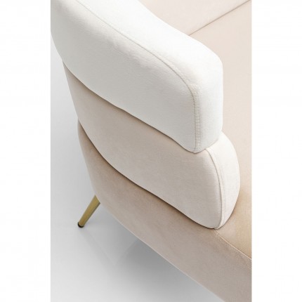 Sofa Sandwich 2-Zits fluweel creme Kare Design