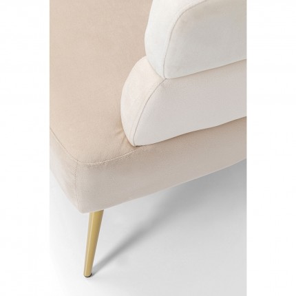 Sofa Sandwich 2-Zits fluweel creme Kare Design