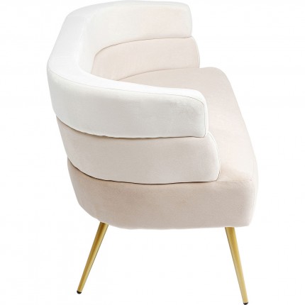 Sofa Sandwich 2-Zits fluweel creme Kare Design