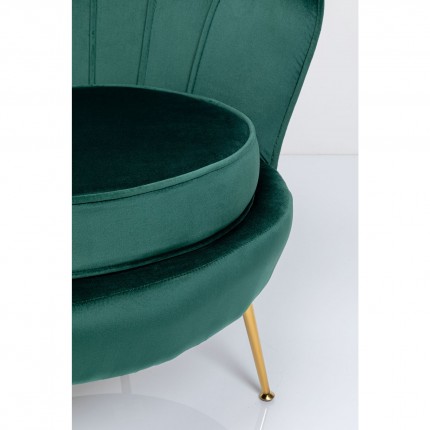 Fauteuil Water Lily Groen fluweel Goud Kare Design